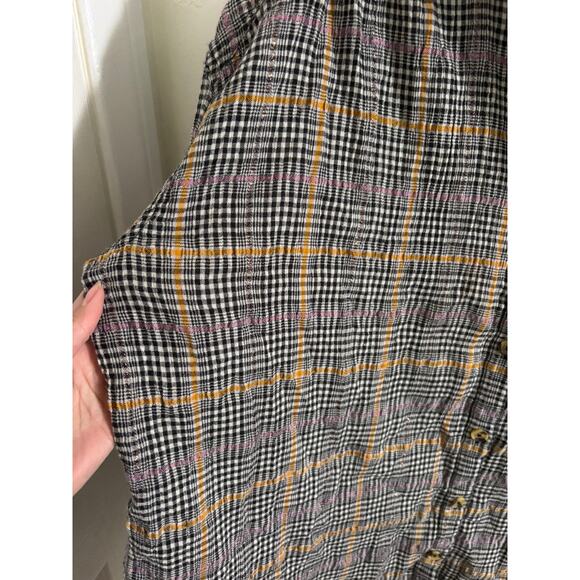 Free people Top Women's Small Break My Stride Long Sleeve Plaid Buttondown - Picture 4 of 6